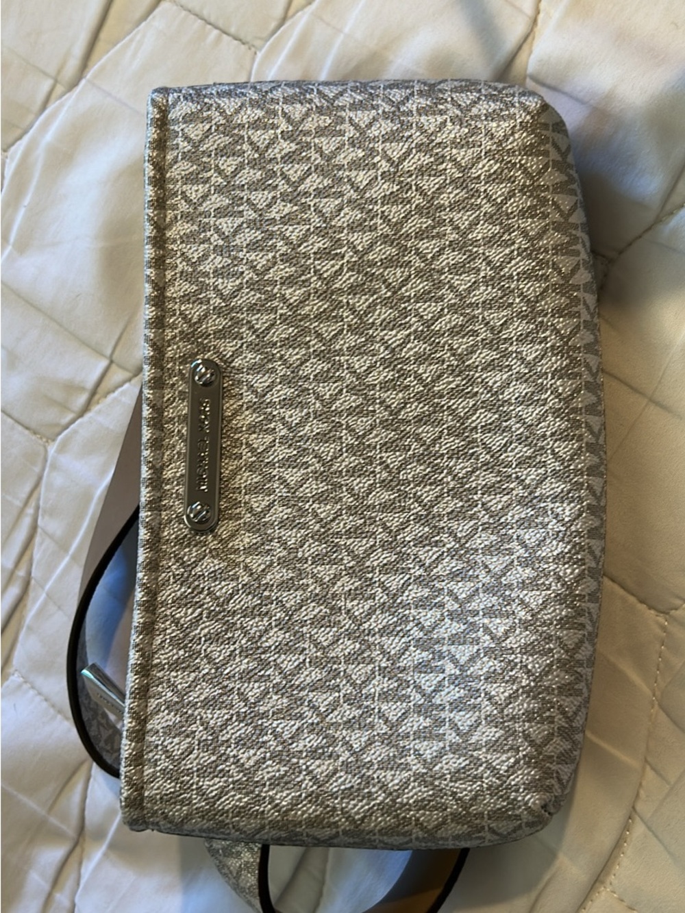 Michael Kors Silver Patterned Belt Bag